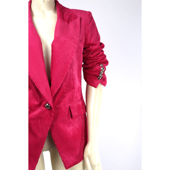 Veronica Beard Lia Dickey Pink Velvet Blazer Jacket Single Button Style Size 8 - Picture 16 of 16